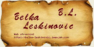 Belka Leškinović vizit kartica